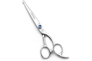 Moontay Ciseaux de Toilettage Professionnels pour Chiens Ciseaux à Fourrure droits pour couper les poils Ciseaux de 7 pouces en acier inoxydable japonais 440C Ciseaux de Toilettage pour Animaux Argent