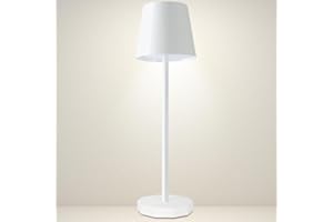 D-LIGHT PROFESSIONAL Lampada da Tavolo senza Fili, Lampada da Tavolo Ricaricabile e Dimmerabile con Controllo Touch da Comodino o Scrivania (Bianco Lucido, Lampada singola)