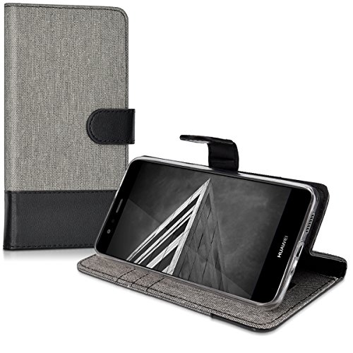 kwmobile Funda para Huawei P10 Lite - Carcasa de Tela y Cuero sint tico - con Tapa y Tarjetero Gris Negro reviews kwmobile Funda para Huawei P10 Lite - Carcasa de Tela y Cuero sint tico - con Tapa y Tarjetero Gris Negro