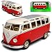 Produktbild alles-meine GmbH VW Volkswagen T1 Rot Weiss mit Dachfenster Samba Bully Bus 1950-1967 1/24 Welly Modell Auto mit individiuellem Wunschkennzeichen