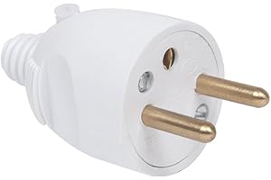 Prise electrique male | Fiche electrique | Prise male | Prise male 220 V | Fiche male | Fiche electrique male | Fiche Male 2P+T 16A Blanc Sortie Droite à Coiffe Vrac | Debflex | 713220