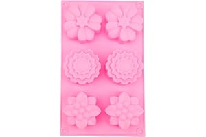 LINTRA Moldes para Jabones Artesanales, 6 Cavidades Molde de Silicona Jabones, 3 Patrones Florales Moldes de Jabón de Silicona, para Hacer Jabón, Gelatina, Cubitos de Hielo, Chocolate y Pasteles