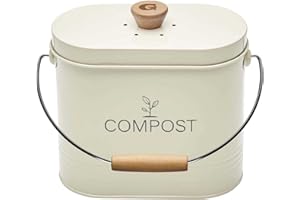 GUILLOUARD Composteur de cuisine ovale en métal avec filtre 3 litres