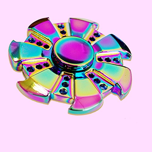 Hand Spinner Toy, Zinc alloy High Speed EDC Office Toy Triangle Tri-Spinner Fidget Toy for Stress and Anxiety Relief (Colorful)