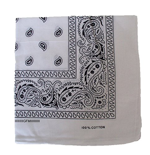 Price comparison product image 100% cotton Paisley Design Bandana (White)
