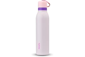 Owala FreeSip Twist Insulated Stainless Steel Water Bottle with Straw for Sports and Travel, BPA-Free, 700ml, Pink/Purple (Dreamy Field)