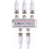 Derwell F Tipi G&uuml;&ccedil; B&ouml;l&uuml;c&uuml; 1/4 Splitter 1 Giriş 4 &Ccedil;ıkış Uydu Tv Yayın &Ccedil;oklayıcı &Ccedil;oğaltıcı