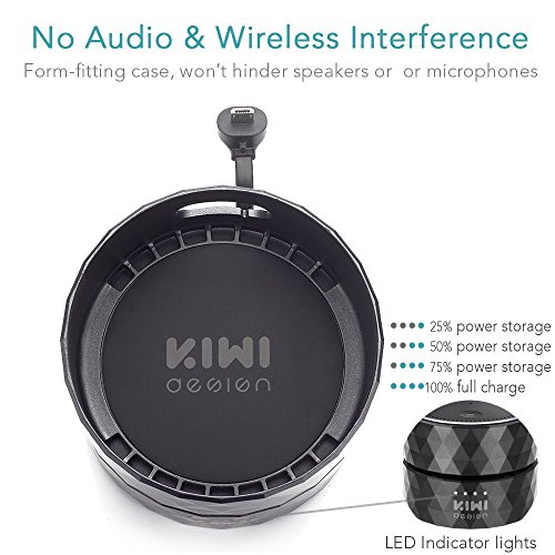 Akku f  r Dot 2nd Generation 10000mAh Dot Akku  Batteriebasis f  r Dot Zubeh  r und Android Ger  te von KIWI Design  Schwarz 