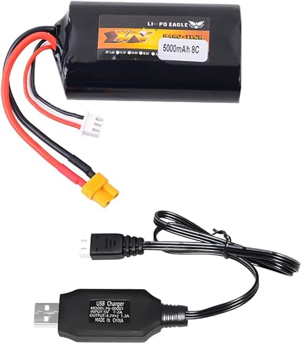 Yangers Batteria di ricambio ricaricabile da 7,4 V 5000 mAh Lipo