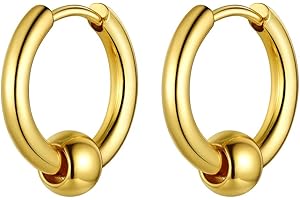 GoldChic Jewelry Huggie Earrings For Men, 316L Stainless Steel Unisex Stylish Spike Earring Studs, Small Hoop Punk Ear Jewellery For Hip Hop Rapper