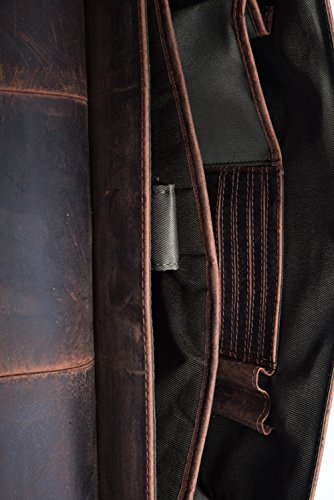 LEABAGS Dayton Aktentasche aus echtem B  ffel-Leder im Vintage Look - Rouge