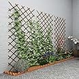 LINGWEI Versatile Wooden Garden Fence & Wall Trellis: Expandable, Portable, and Stylishly Functional Wall Hanging Wooden Trellis Fence For Home Garden (105cm)