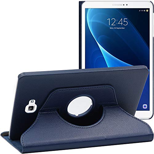 ebestStar - Compatible Funda Samsung Galaxy Tab A6 A 10.1 (2018, 2016) T580 T585 Carcasa Cuero PU, Giratoria 360 Grados, Función de Soporte, Azul Oscuro [Aparato: 254.2 x 155.3 x 8.2mm, 10.1'']