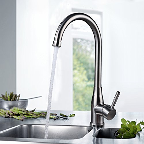 BONADE 360° Schwenkbar Auslauf Edelstahl Küchenarmatur Wasserhahn Küche für Bad Badenzimmer Waschbecken