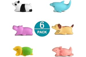 Newseego Câble Cordon Protecteur Chargeur Économiseur De Câble Chewers Mignon Animal Bite Câble Protège - 6 Paquets (Salamandre, Dauphin, Hippopotame, Chaton, Tortue, Panda)