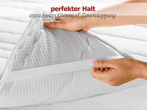Topper von „Dormisette“ – 1B-Ware – mit kleinen Schönheitsfehlern – für eine ergonomische Schlafposition – Gesamthöhe ca. 2,5 cm – geprüft nach Öko-Tex Standard 100 – made in Germany – 2 Größen, 90 x 200 cm - 8