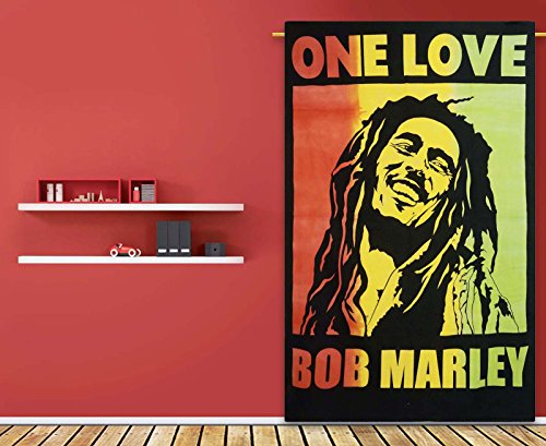 Handicrunch Indian Bob Marley Druck böhmischer Tapisserie-Hippie-Wand-Kunst Kunst 84X56 indischen Geschenk - 4