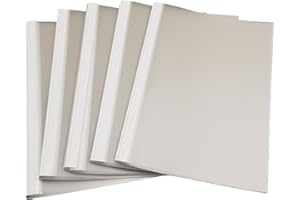 20 Assorted 'Starter Pack' ECO Aquarelle White Thermal Binding Covers 1.5mm to 12mm Spine Width. Bind Various Sizes up to 120 Sheets 80gsm Paper. Bindomatic Quality Swedish Manufacturer.