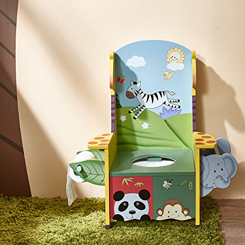 Fantasy Fields by Teamson Sunny Safari Wooden Toddler Toilet Training Easy Clean Potty Chair Seat W-9842A