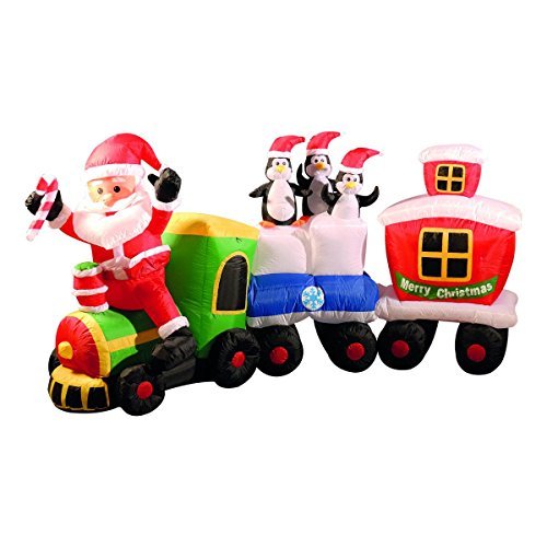 Inflatable Christmas Train with Santa and Friends
