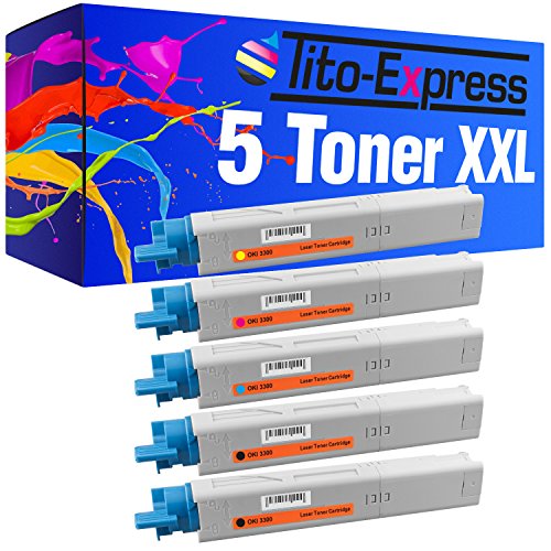 PlatinumSerie® 5 Toner-Kartuschen XXL für Oki C3300 Black Cyan Magenta Yellow C3450 C3450N C3520 C3530