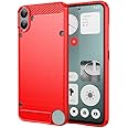 Zuooiec Case for Nothing CMF Phone 1 [Carbon Fiber Texture Design] [Shock-Absorbing Corners] [Military Grade Protection] Shockproof Protective Phone Case Cover,Red