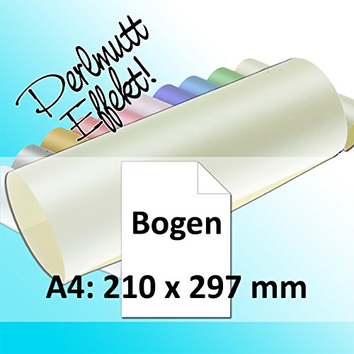 50x Artoz Perle - DIN A4 Bogen 120 g/m² - ivory / elfenbein - glänzendes Papier - geliefert in Original Artoz PURE Box!