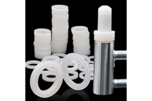 AIMEKE 120 Stück Fitschenringe Zimmertüren, Unterlegscheiben Kunststoff 10,2 mm×15 mm×1mm, 2mm(je 60Pcs), Unterlegscheiben Türscharnier Montageringe für Zimmertüren(Weiß)