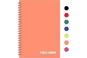 FL FITNESS LOGBOOK Fitness Logbook (Peach) - A5 Undated Workout Journal For Men & Women - Plastic Cover & Thick Paper - Planner Log Book To Track Weight Loss, Muscle Gain, Gym Exercise, Bodybuilding Progress