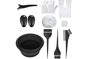 LauCentral 13-Teiliges Haarfarbe, LauCentral Haarfärbepinsel Haare Faerben Set Haarfärbemittel Tönungsbürste Kammschale Haarspangen für Zuhause Salon