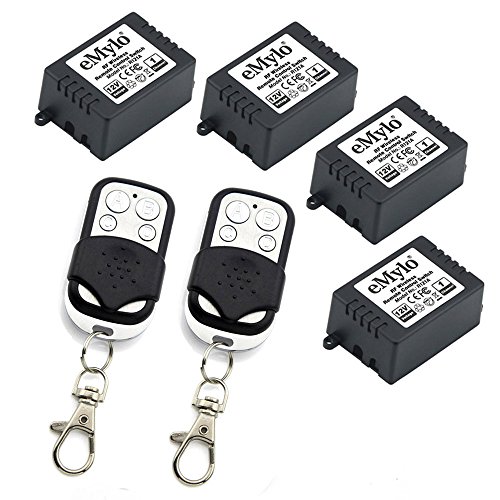 eMylo® DC 12V zwei Übermittler 4X 1 Kanal HF-drahtloser Fernsteuerungsempfänger-Licht-Schalter-Übermittler-Steuerpult