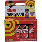 Brofar Yapışkanlı Sinek Yakalama Şeridi 4'l&uuml; Paket | Zehirsiz, Kokusuz Şerit Sinek Kağıdı, Ev, Balkon, Ahır ve Sera Uyumlu Ru