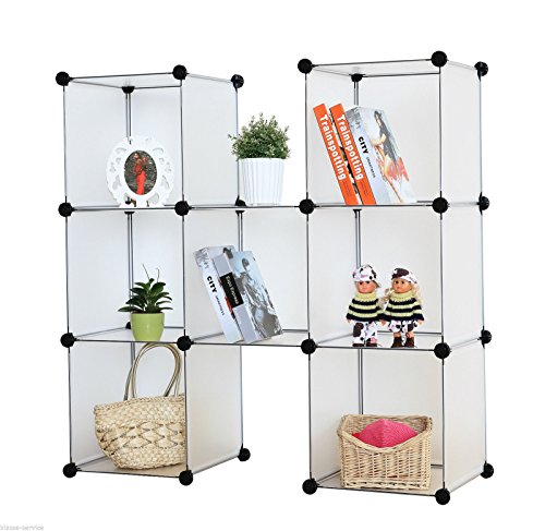 Kronenburg Regalsystem Badregal Steckregal Schrank Regal Kleiderschrank Garderobe – 112 x 112 x 37 cm – Transparent - 2