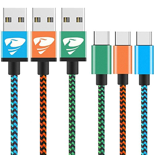 [3pack] Cable USB Tipo C Aioneus USB C 2m Cable Nylón de Aluminio para Carga y Transmisión de Datos para Samsung Note 8 / S8Plus , One Plus 3 / 2 , MacBook Pro 2016 , Nexus 6P / 5x