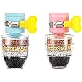 Pack of 2 Activated Carbon Faucet Water Filter - Home Kitchen Tap Purifier With Five Layer Cartridge - Multilayer Clean Water Filtration System (6 Month Warranty)