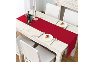 LivinEase Tischläufer 42 x 150 cm - Rot, Baumwollmischung, 250 g/m² - Ideal für Weihnachtstisch für 4-6 Personen - Moderner Stil (Rot)