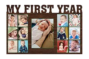 Pixelkari My First Year Wooden Photo Frame with Pic (16x24 inch)