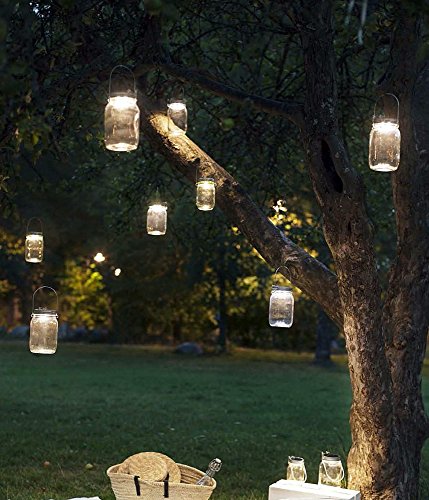 SkaizeTM LED Solarlampe im Einmachglas mit Seilaufhängung – 2er Pack - 6