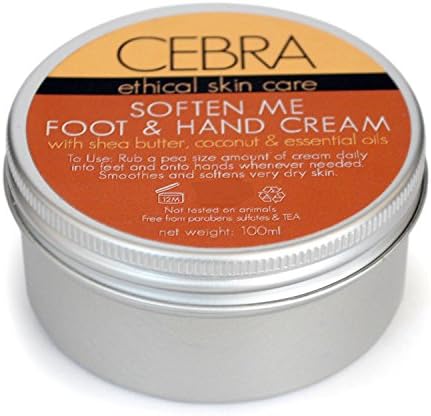 Soften Me Vegan Hand and Foot Cream - Unscented - 100 ml - also use for hands, hair and very dry facial skin - made with organic butters and oils - great makeup remover for very dry skin - fantastic hair mask