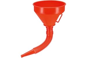 Multi Purpose Plastic Funnel, with Extendable Flexible Spout (Red - أحمر)