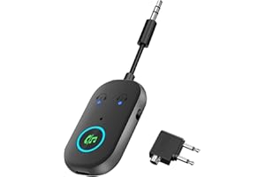 Bluetooth Transmitter Empfänger,Bluetooth 5.3 Adapter 2 in 1 Blue-Tooth Sender Klinke,Blue-Tooth Splitter für 2 Kopfhörer wie Airpods,Bluetoo th Adapter Klinke 3,5 für Kopfhörer,Auto, Audio System,TV