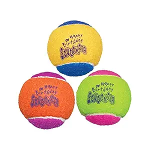 Kong Birthday Air Squeakair Dog Balls, Medium (Pack of 3)