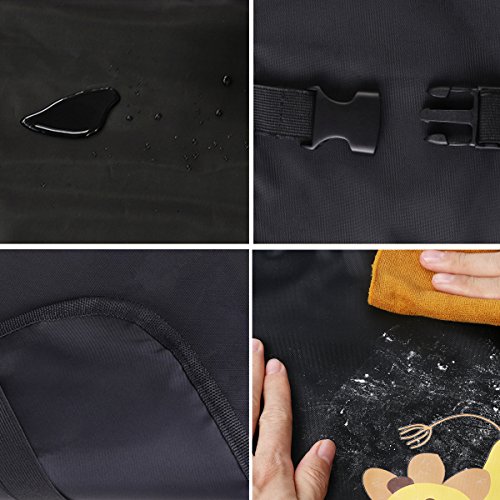 Auto Kick-Pad Rückenlehnenschutz 2 Stück für kinder rücksitz organizer. Ideal für die Speicherung Ihrer Baby-Feuchttücher Windeln Spielzeug Lebensmittel Töpfe und Getränke Multipocket [2 Stück] Elefant und weiß Fußabdruck von WEINAS - 4