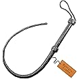 Bantoro Crafts 3 Feet / 0.90 Meter whip Genuine Cowhide Leather Bullwhip 8 Plaits Single Tail Bullwhip with Paddle on The Top Equestrian Braided Whip
