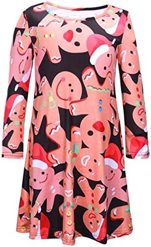 EKU Little Girls Swing Gingerbread Man Princess Dance Dress 6T orange