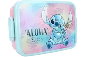 My sweety pop - Caja de merienda stitch para niños, guarderías, escuelas, vacaciones, comida de 16 cm, idea de regalo (Stitch - azul/rosa)