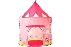 Floving Foldable Children's Teepee,Play Tents for kids,Pop up baby tent for Indoor and Outdoor,yurt playhouse for storage toys,with storage bag (Pink Garden)