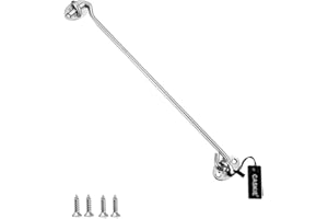 12 inch Stainless Steel 304 Heavy Duty Cabin Hook and Eye Lock for Shed, Gate or Garage Door - CASKIE