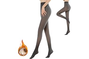 Teklemon Rajstopy damskie Pluszowe pończochy Idealne nogi Odchudzanie Fałszywe półprzezroczyste pogrubione legginsy Ciepłe rajstopy z polaru - Zimowe rajstopy termiczne Damskie rajstopy z podszewką z polaru