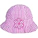 Baby Girls Pink & White Gingham Pattern Daisy Summer Sun Beach Hat